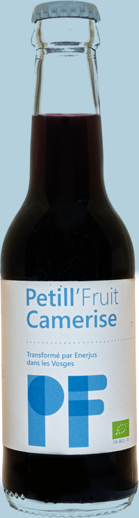 bouteille de 25cl petill'fruits à la camerise